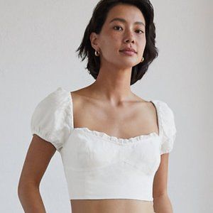 Aritzia Wander Blouse White